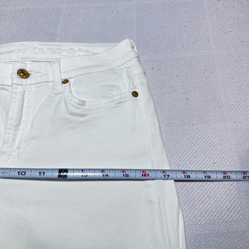 7 For All Mankind Kimmie Bootcut Jeans Womens 28 Stretch White Denim 5 Pocket - Picture 13 of 16